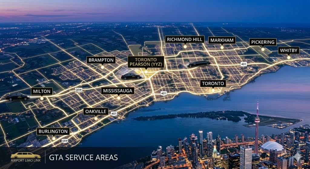 Our Service Areas | Airport Limo, Taxi & Chauffeur Services